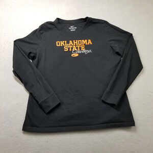 Oklahoma State Cowboys Nike OSU T-Shirt Womens Size L Black Long Sleeve